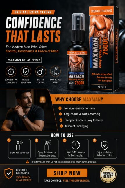 Maxman Delay Spray 75000 for Men | Extra Strong Long Lasting Spray 45ml